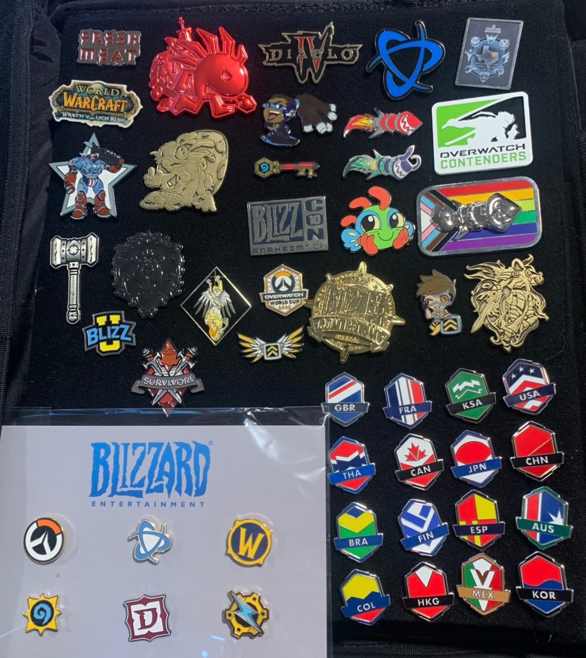 Collection of Blizzard collectible pins